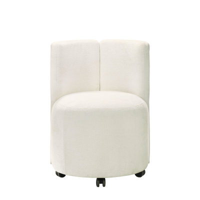 Chaise d'appoint en chenille blanche avec pivot à 360 degrés (la paire). Moderne et confortable. Fonction pour plus de flexibilité. Rembourrage confortable sur le dossier du siège. Fabriqué en matériau synthétique. Grande salle à manger ou