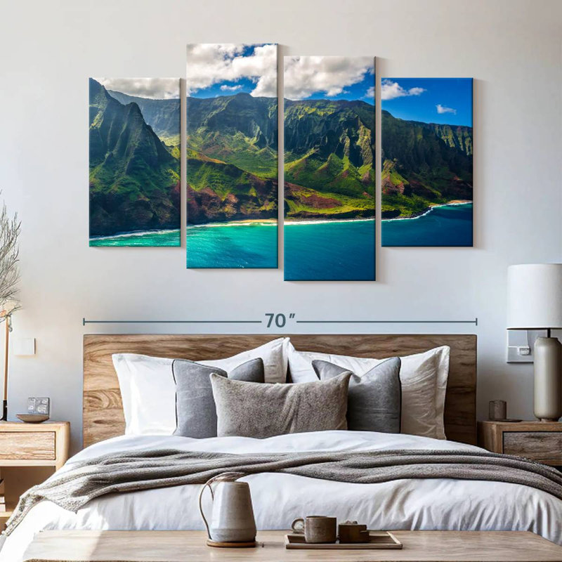Kauai Wall Art Multi Piece Canvas Print, H 42 po x l 68 po x P 1,25 po