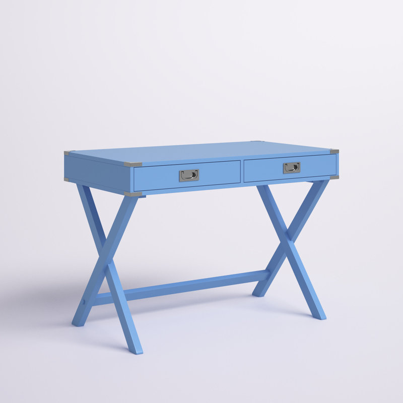 Gallentine Transitional 42"L Rectangular 2-Drawer Console Table, Blue