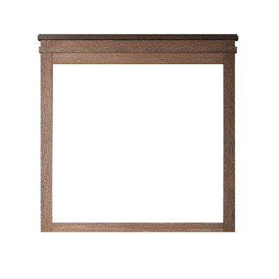 Covy Dresser Mirror, 40 Inch Square Frame, Low Distortion, Natural Brown