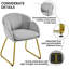 Flower Shape Tub Chair with Golden Metal Legs -1569594308