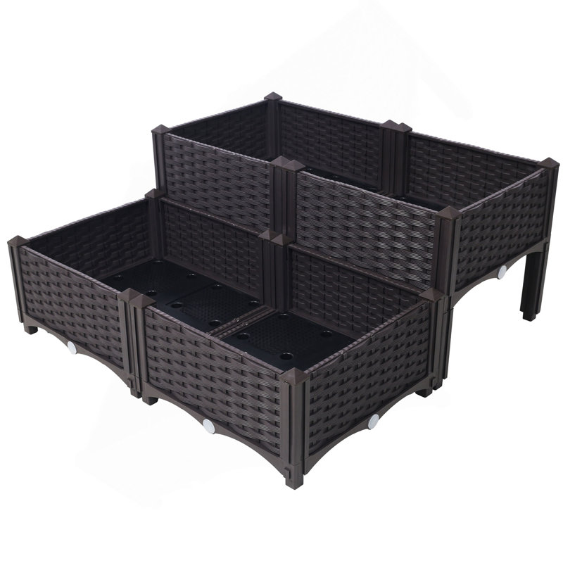 Lit de jardin surélevé avec pattes 4 pièces