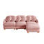 Canapé modulaire en L 95,3 po en forme de L avec repose-pieds mobile et 6 coussins ronds, rose rosé-133450612