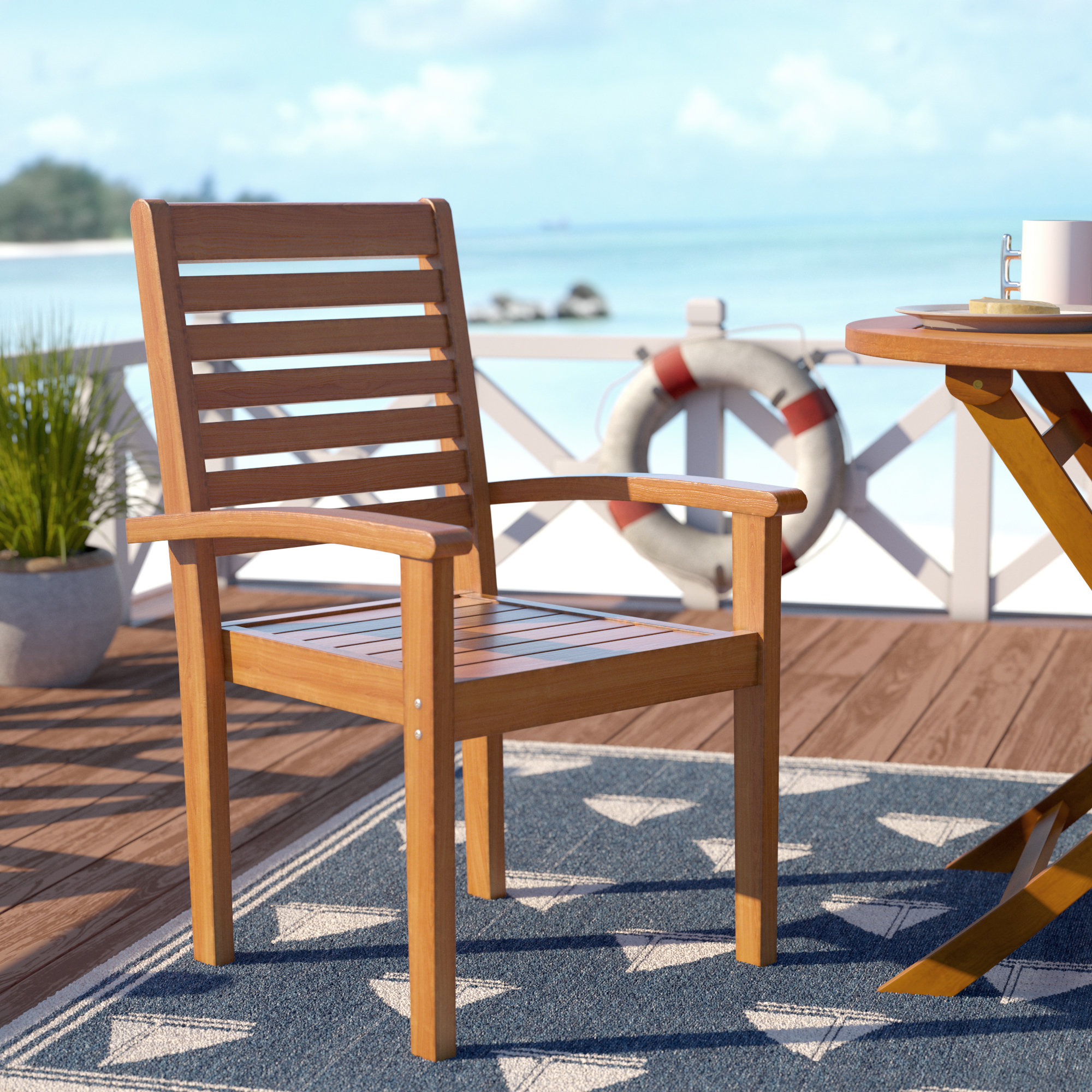 Breakwater Bay Church Street Outdoor Dining Armchair & Reviews Wayfair