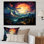 «Dreamy Mountain Scenery At Night II», art mural paysage d'hiver
