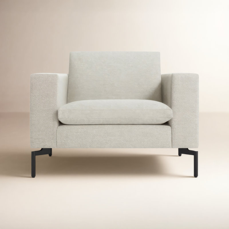 New Standard Armchair, Maharam Mode in Clavicle Polyester Blend, Black