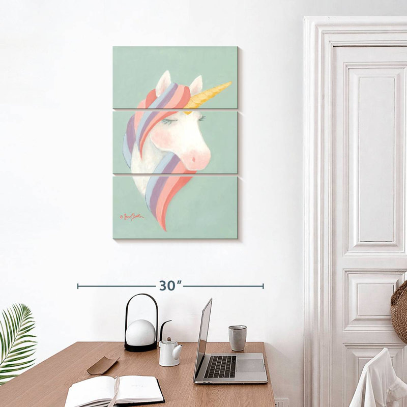 Licorne Brampt pastel, H 32 po x l 20 po