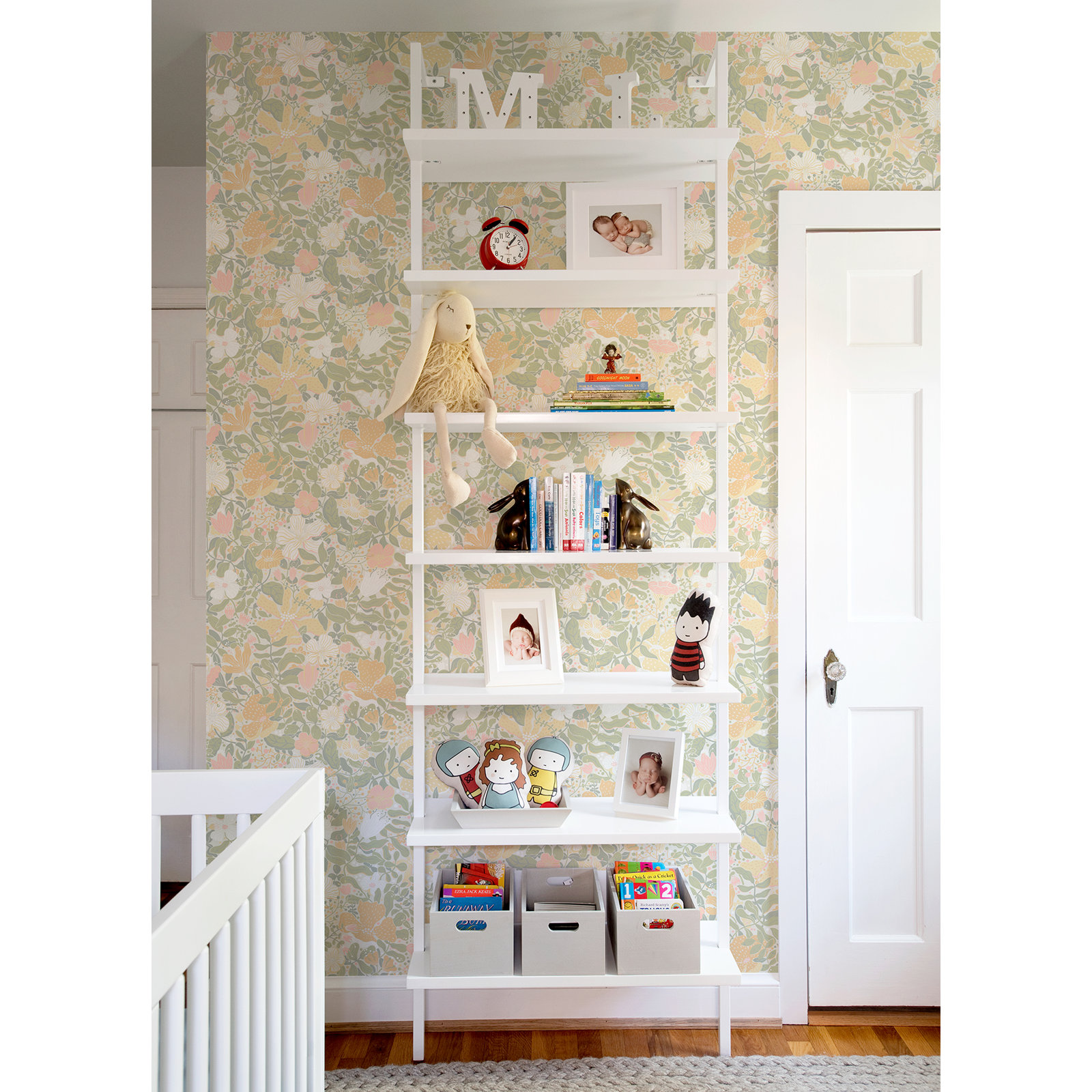Harriette Floral Wallpaper, Pastel Green