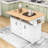 Large Folding Storage Kitchen Island with Power Outlet and Drawers-493516147
