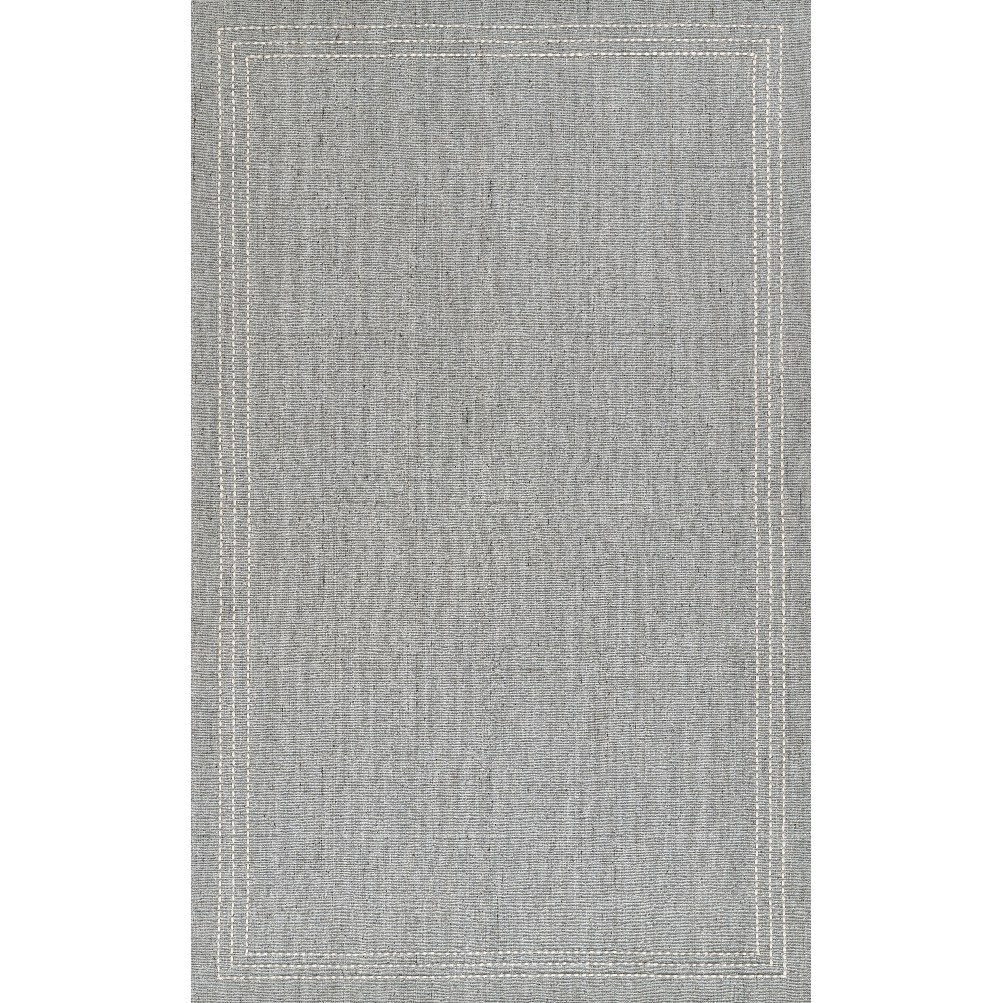 Momeni Oliver Solid Wool and Polyester Hand Loomed Light Blue Area Rug, Rectangle 3'6" x 5'6"