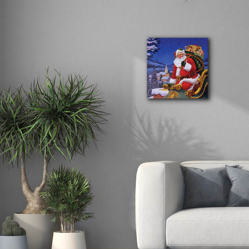 "Toit du Père Noël" par Christopher Nick, art mural sur toile, H 18 po x l 18 po x P 0,75 po