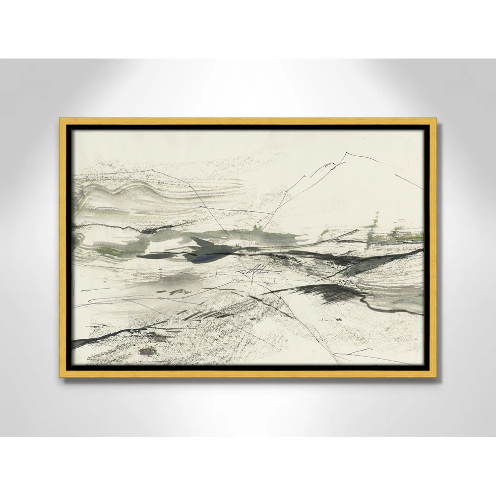 Green Sketches Print by PI Studio, 13.5" H x 19.5" W x 2" D, Gold Floater Framed, No Mat