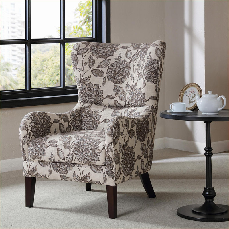 Fauteuil à oreilles Arianna, siège simple rembourré pour adultes et fauteuil confortable