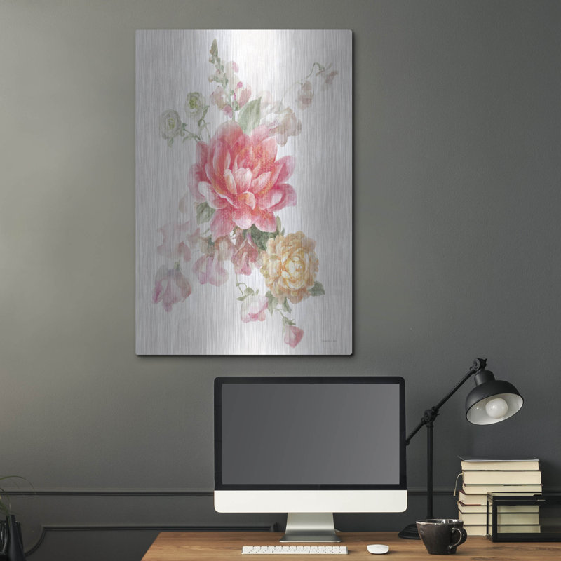 Art mural en métal «Sorbet Floret 4» par Danhui Nai, H 36 po x l 24 po