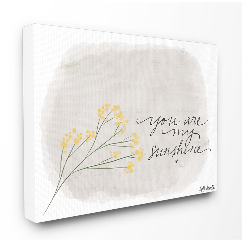 You Are My Sunshine - fleur jaune, H 16 po x l 20 po x 1,5 po, Toile tendue
