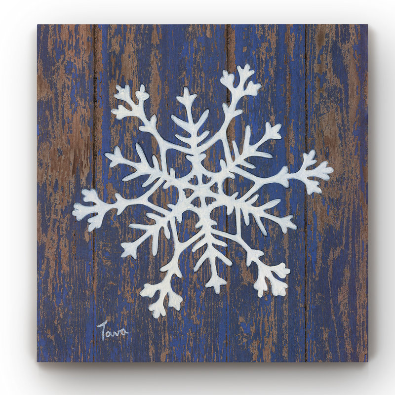 « stencil flocon de neige », impression sur toile tendue, H 10 po x l 10 po x P 1,5 po