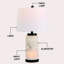 Lampe de table contemporaine à colonne en albâtre de 25,5 po avec base Veilleuse Potrero-132816156