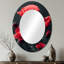 Coquelicots rouges et noirs - charme monochrome I - miroir mural ovale rouge-1457367032