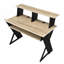 Bureau de musique avec huche pour clavier à 61 touches - tablettes de rangement, plateau à clavier, crochet pour casque et gestion des câbles-1821543957-1873374455