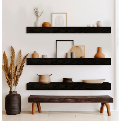 Emerald Lee 3 Piece Oak Floating Shelf