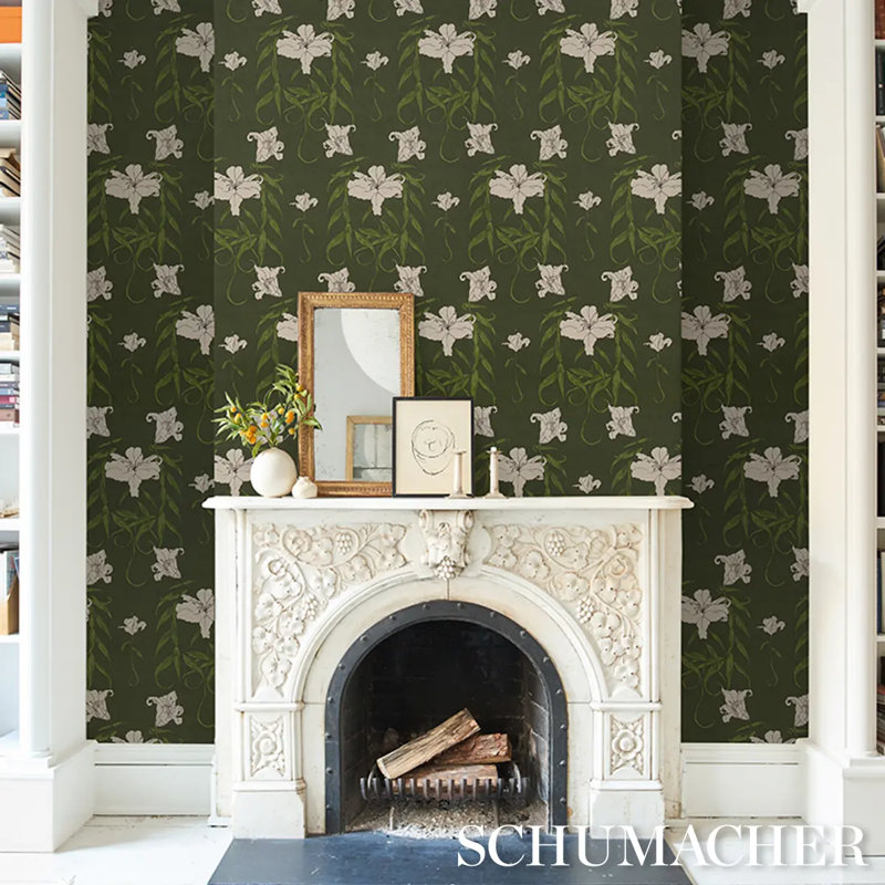 Schumacher X Backdrop Lady Lilith Wallpaper, Green