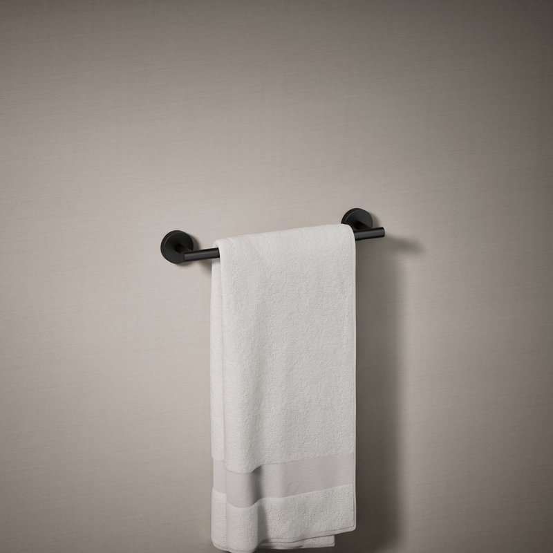 Porte-serviettes mural, H 2 po x l 12 po x P 2,75 po, Noir mat