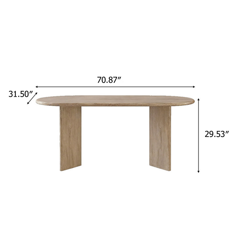 Table de salle à manger 70,87 "Wabi-Sabi, H 29,53 po x l 70,87 po x P 31,5 po