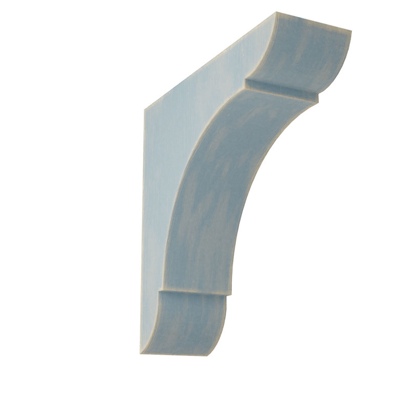 1 3/4"W x 6"D x 6"H Small Olympic Wood Vintage Decor Bracket, Driftwood Blue, Driftwood Blue, 6" H x 1.75" W x 6" D