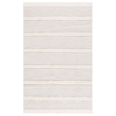 Natura 961 Hand Woven Wool/Cotton/Pet Geometric Rug in Natural/Ivory