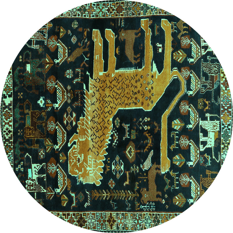 Mucciolo Performance Animal Print Indoor Rug, Round 5'