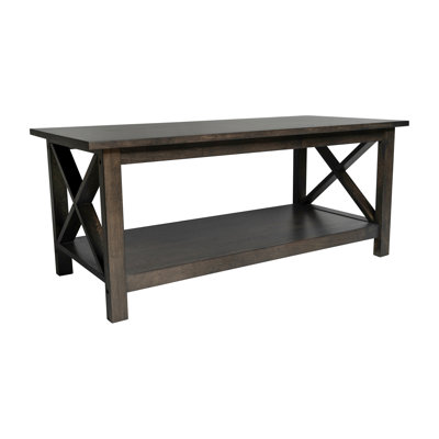 Crary Farmhouse Style Solid Wood Coffee Table with Traditional Crisscross Accents