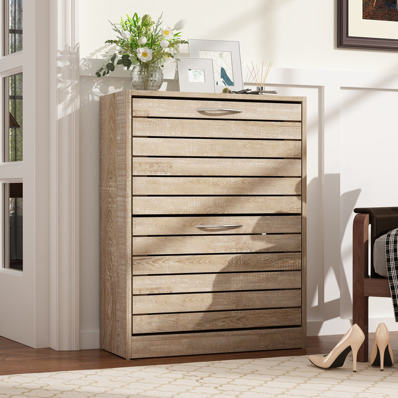 8 Pair Shoe Storage, Light Brown