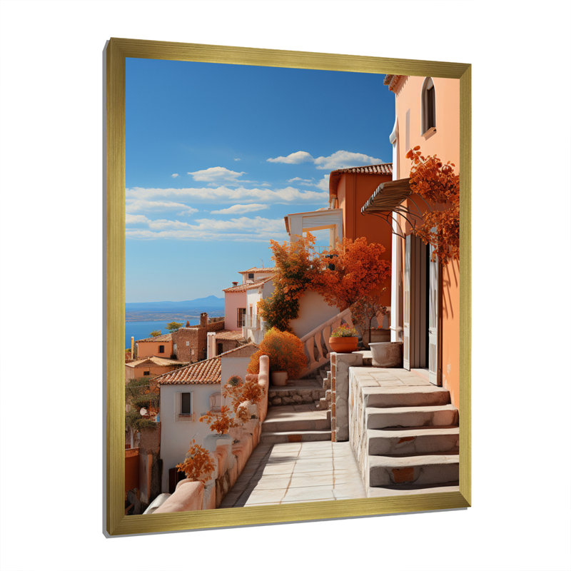 «Italy Terracotta Tones Fontanas VI», reproduction sur toile, H 32 po x l 16 po x P 1 po, Encadrement doré