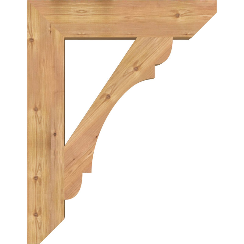 Support en bois / corbeau, Cèdre rouge de l'Ouest (lisse), H 36 po x l 5,5 po x P 28 po
