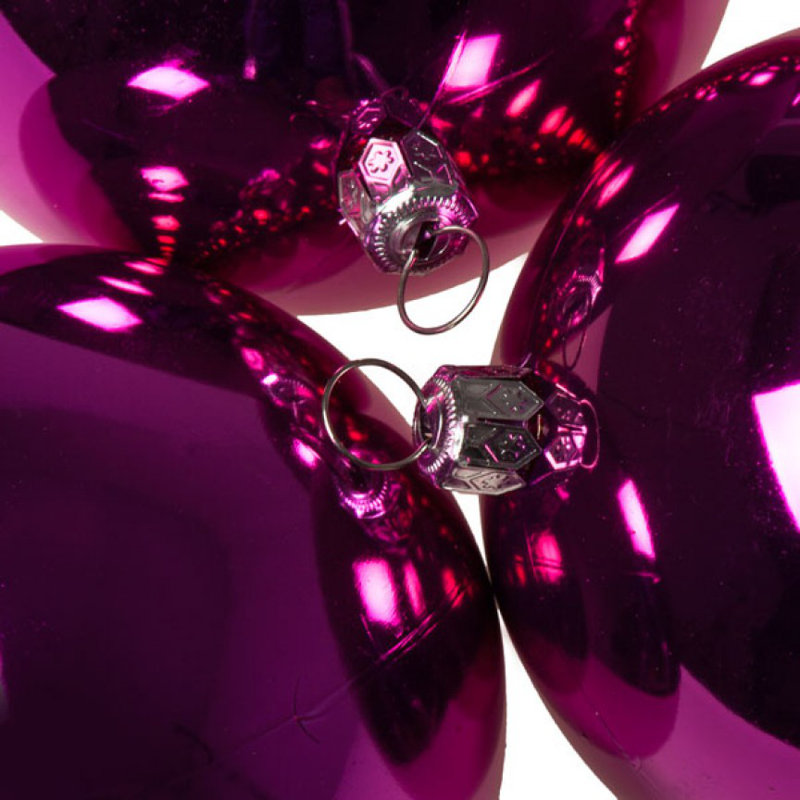 8cm Bauble, Cerise Pink