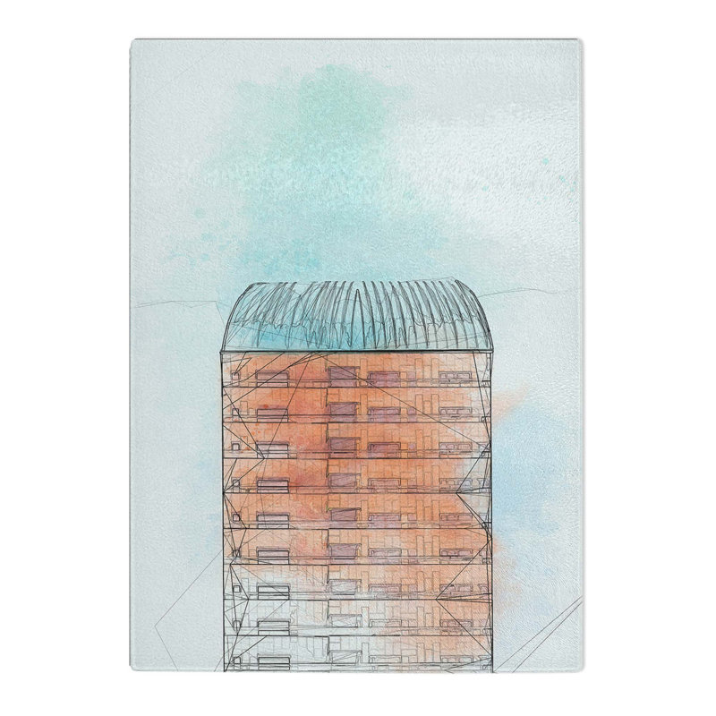 Tempered Glass Sketching the Architecture Vol.39 Chopping Board, 28.5 cm x 39 cm