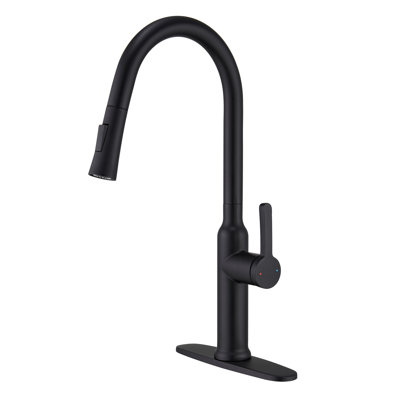 Robinet de cuisine rétractable à poignée simple avec accessoires
