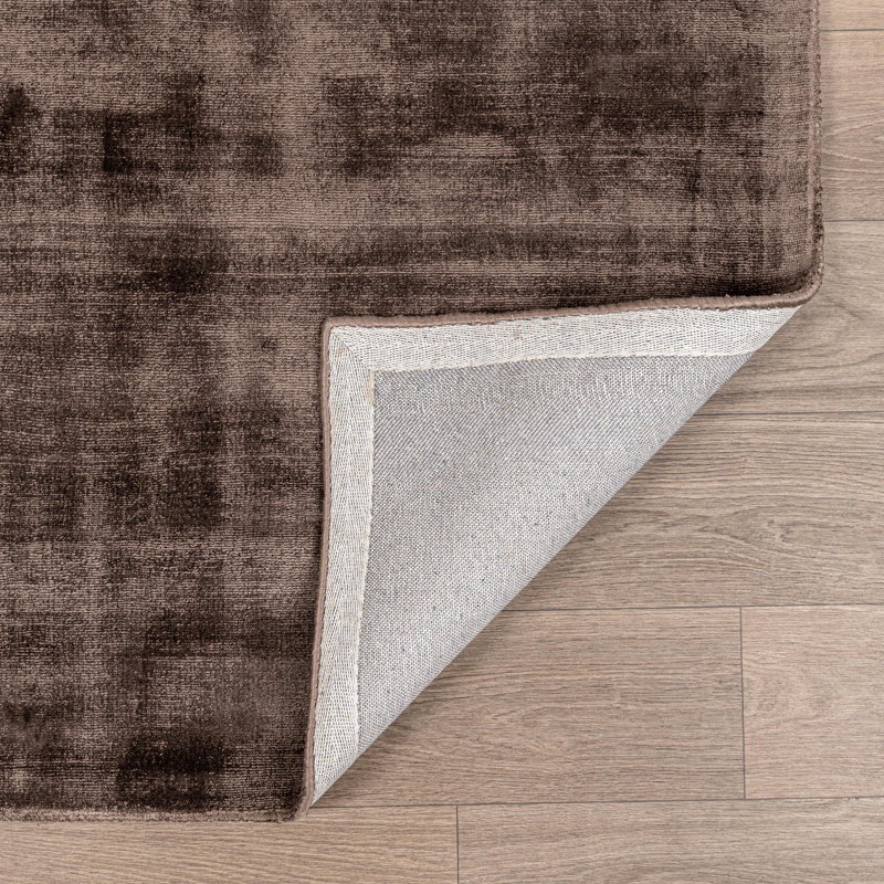 Berlin Distressed Handwoven Fabric Area Accent Rug, Brown, Rectangle 8' x 10'