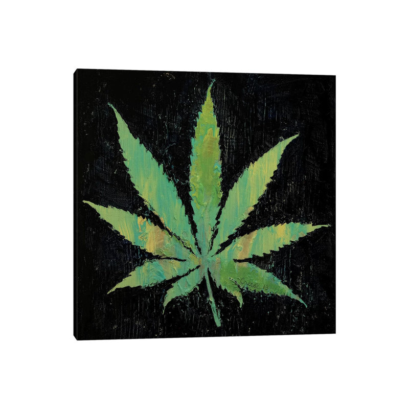 Pot Leaf 1 Piece Wrapped Canvas Wall Art, 66.04 cm H x 66.04 cm W x 1.91 cm D