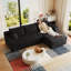 Canapé modulaire en forme de U 95 po Cloud, canapé en velours côtelé moelleux avec assise profonde, aucun assemblage requis, noir