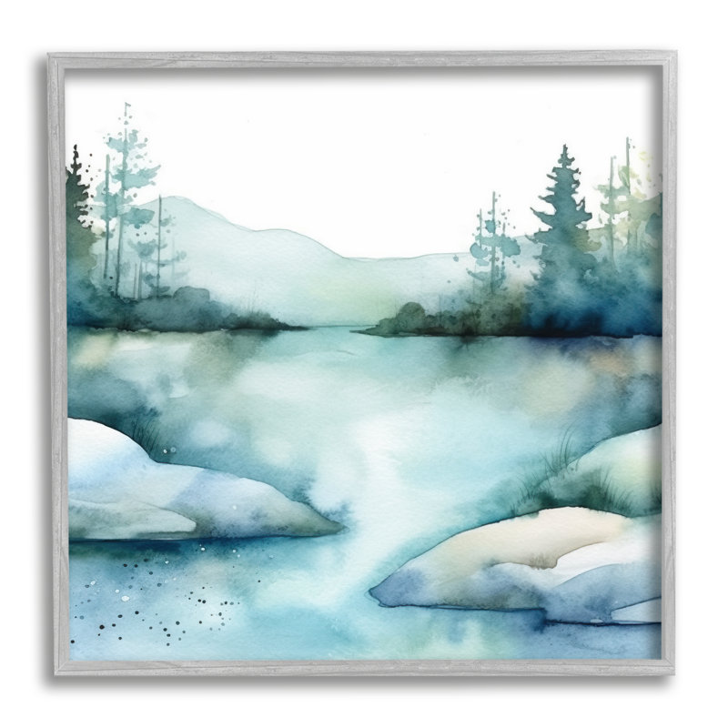 «Secret Embrace Landscape» encadré sur bois par Andrea Haase, H 17 po x l 17 po x P 1,5 po, Estampe numérique Farmhouse