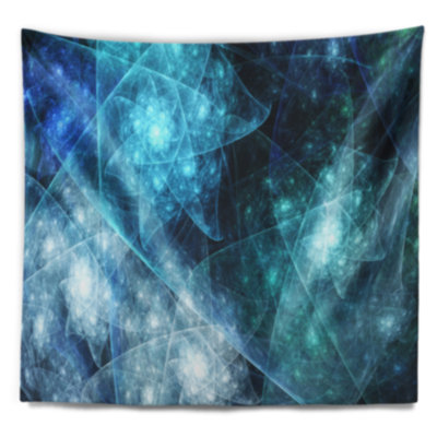 Tapisserie polyèdre pivotante abstract blue
