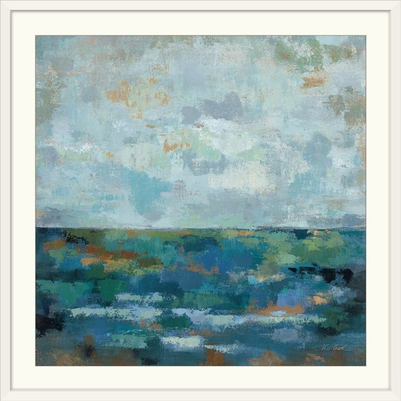 «Seascape Sketches II» par Silvia Vassileva - impression, H 20" x l 20" x P 1", Cadre blanc