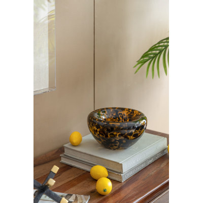 Vase de table en verre brun / noir 4,3 po Aubreona