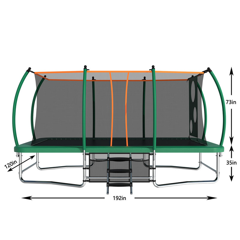 Trampoline carré 10X16FT, Vert