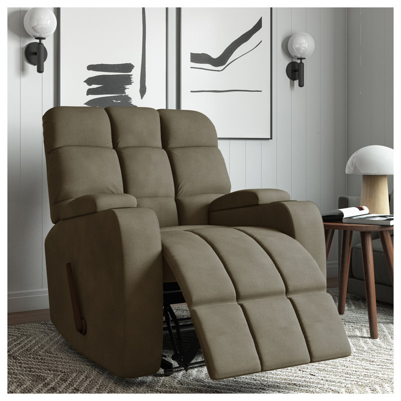 Fauteuil inclinable manuel en microsuède gris Granada