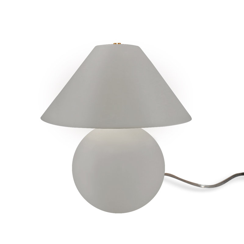 Lampe de table en céramique Caroldine, Blanc mat, 16.75" H x 15" W x 15" D