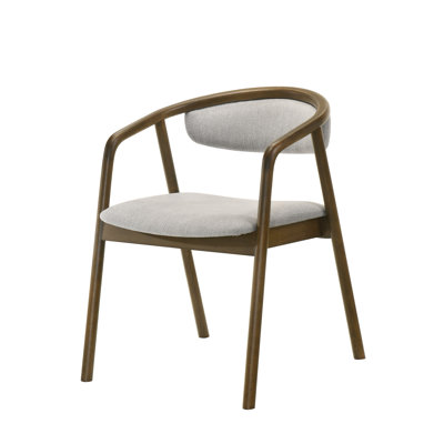 Chaise d'appoint en chenille et noyer Delina