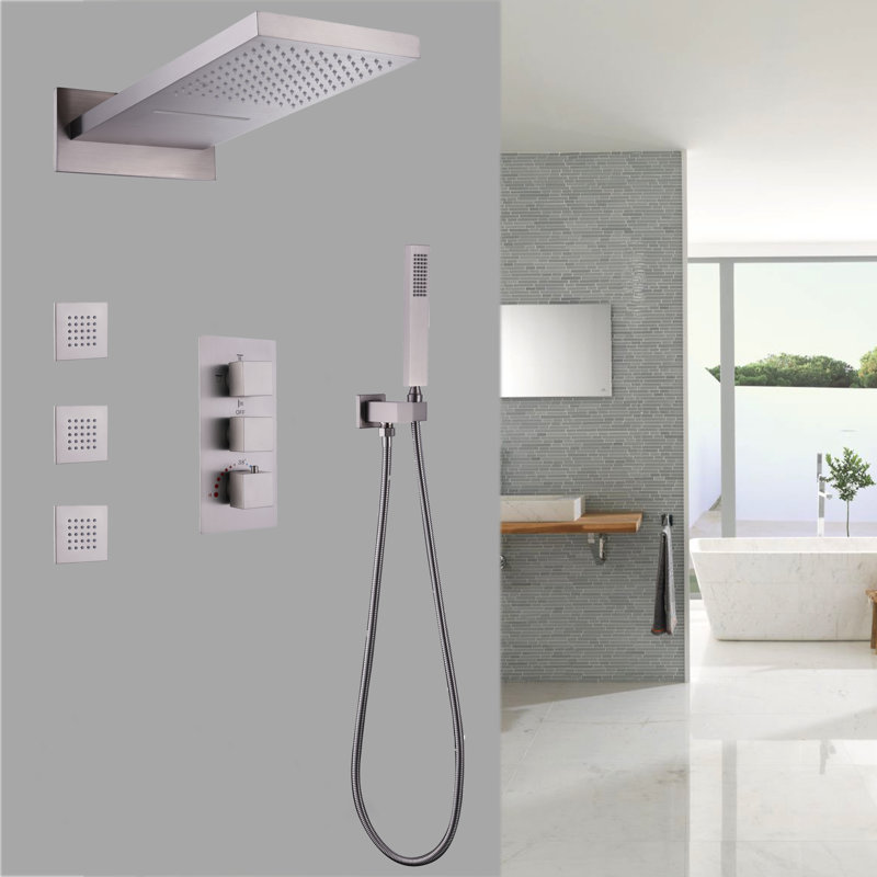 All-In-One Kit with Rough in-Valve, Brushed Nickel