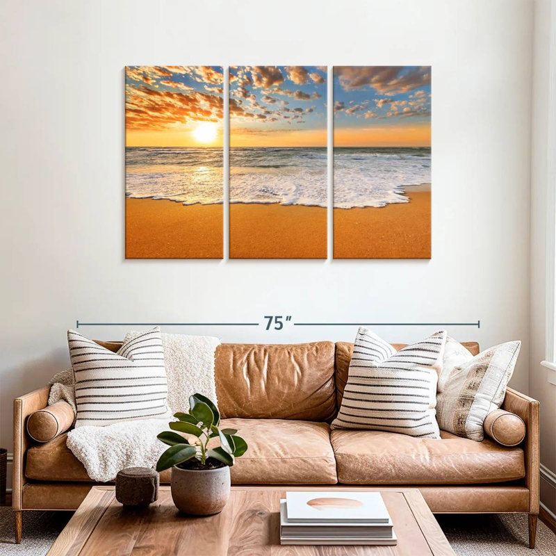 Gillard Ocean Waves Sunrise, H 36 po x l 57 po